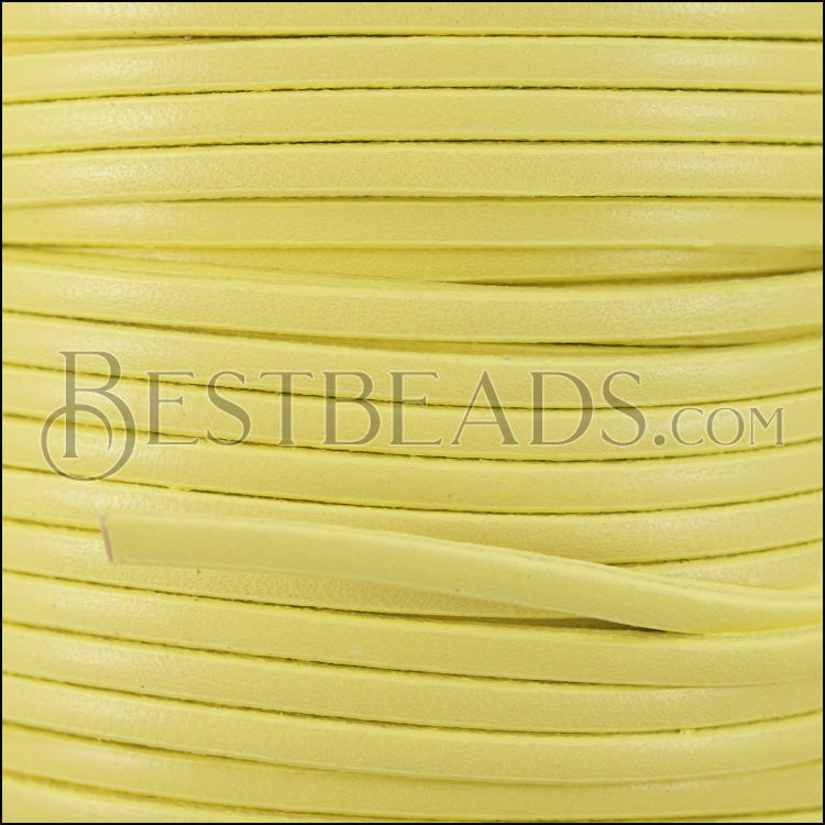 3mm flat leather CANDY LEMON - meter