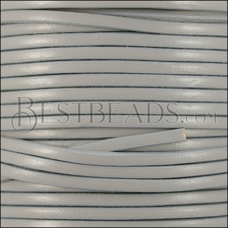 3mm flat leather CANDY GREY - meter