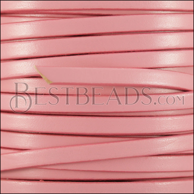 5mm flat leather CANDY ROSE - meter