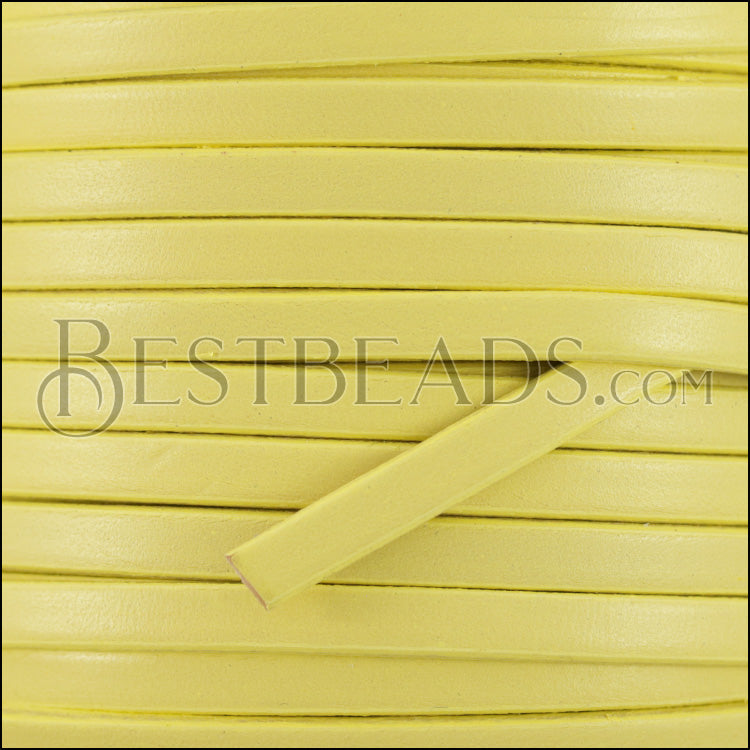 5mm flat leather CANDY LEMON - meter