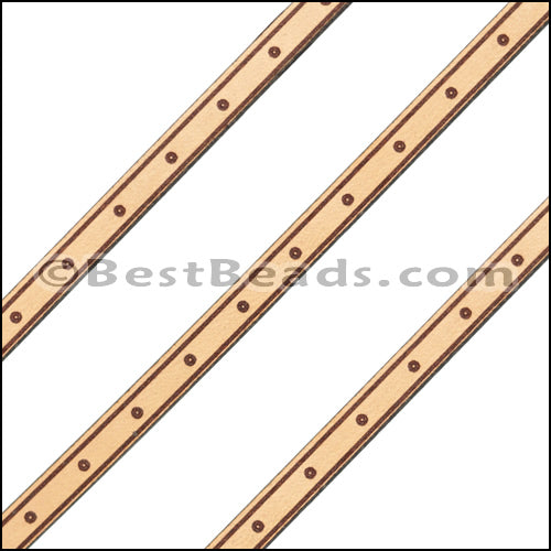 6mm Flat LASER ETCHED Leather Style 4 NATURAL - strip