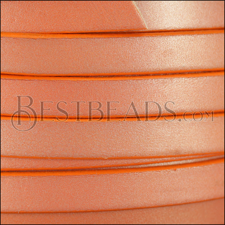 10mm flat leather CANDY SHIMMER ORANGE - meter