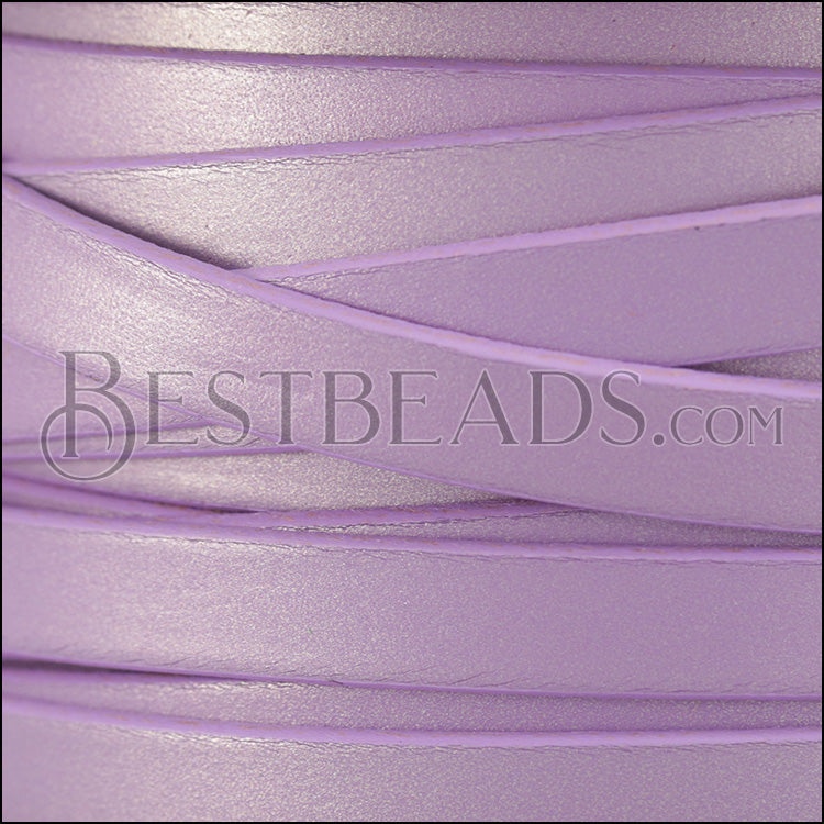 10mm flat leather CANDY SHIMMER LILAC - meter