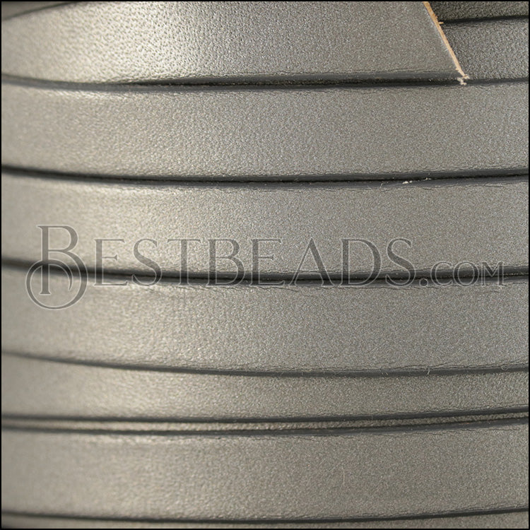 10mm flat leather CANDY SHIMMER GREY - meter