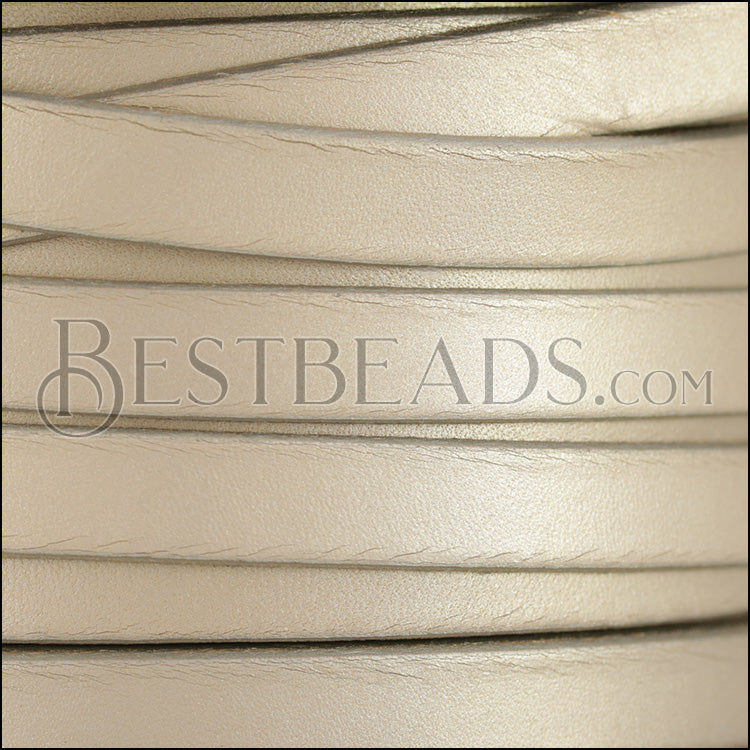 10mm flat leather CANDY SHIMMER CHAMPAGNE - meter