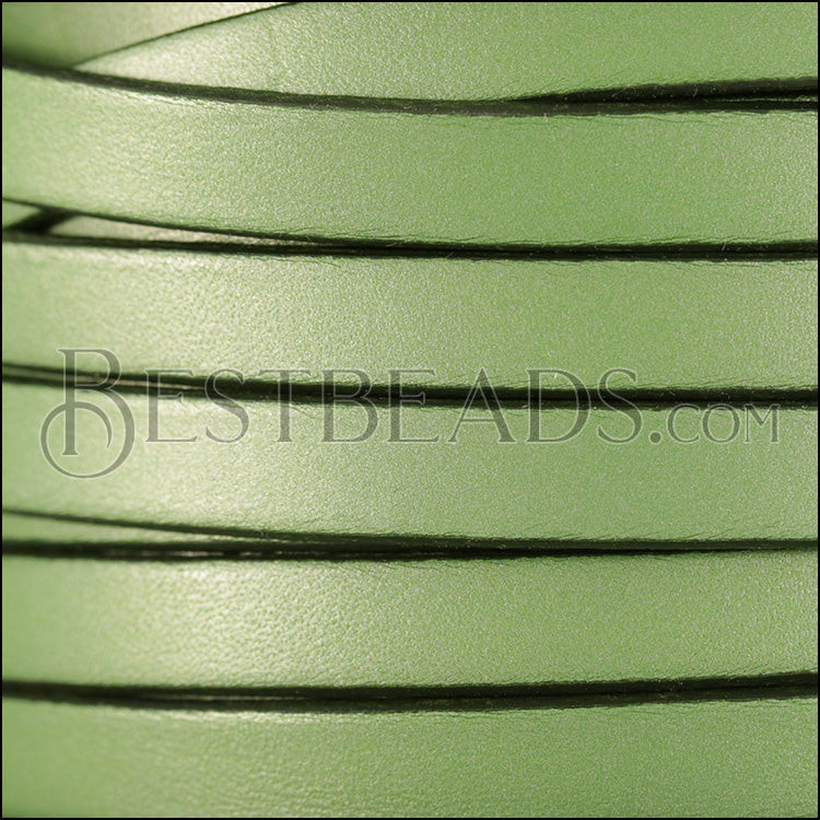 10mm flat leather CANDY SHIMMER GREEN - meter