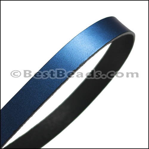 15mm flat leather METALLIC DENIM - approx. 3 feet