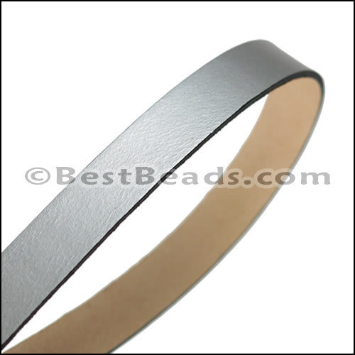 15mm flat leather ANTIQUE SILVER - approx. 3 feet