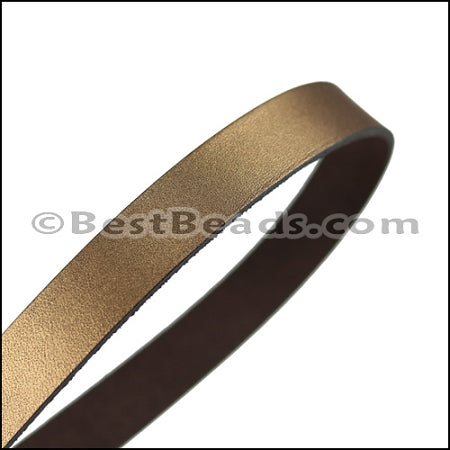 15mm flat leather METALLIC BROWN - approx. 3 feet