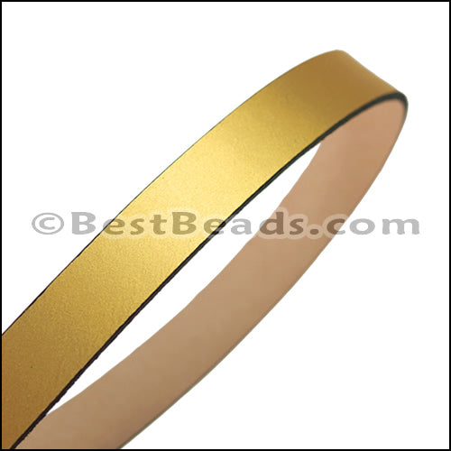 15mm flat leather GOLD - approx. 3 feet