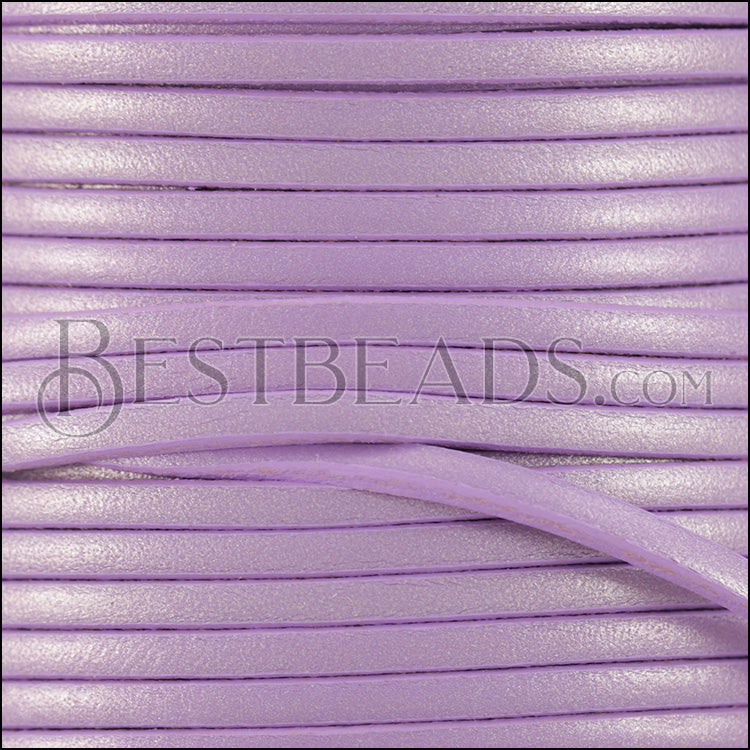 3mm flat leather CANDY SHIMMER LILAC - meter