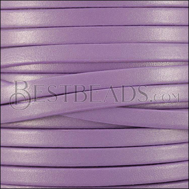 5mm flat leather CANDY SHIMMER LILAC - meter
