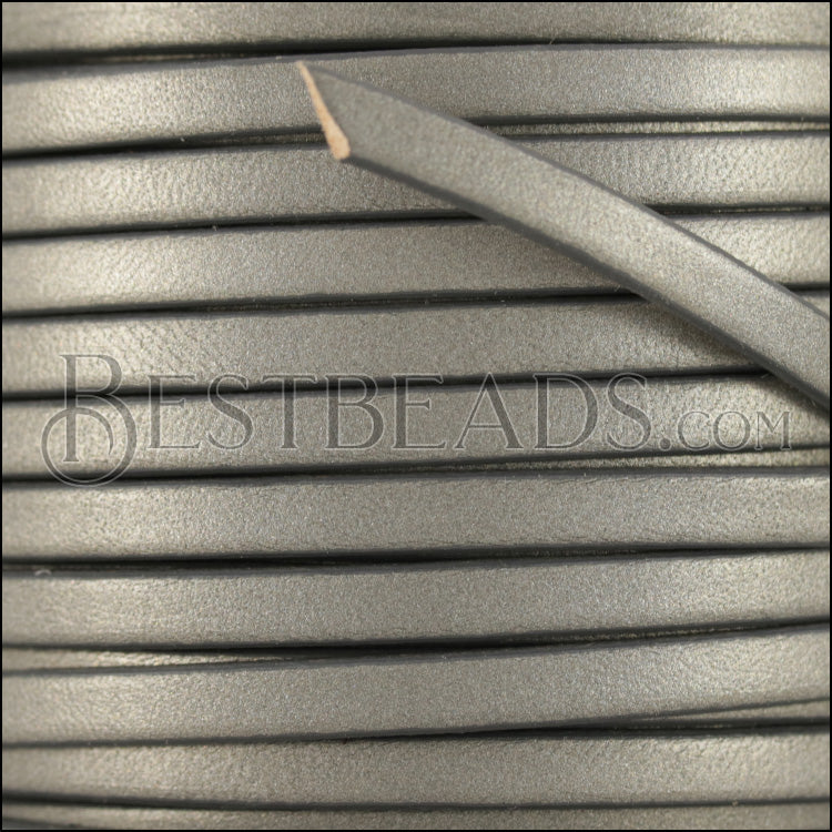 5mm flat leather CANDY SHIMMER GREY - meter