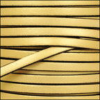5mm flat leather METALLIC GOLD - meter