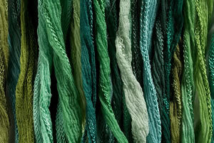 FAIRY Ribbon Mix - Bundle of 25 Mixed Strands Color: GREEN