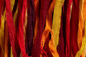 FAIRY Ribbon Mix - Bundle of 25 Mixed Strands Color: YELLOW ORANGE RED