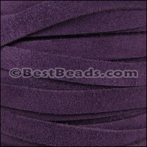 10mm flat SUEDE leather PURPLE - meter