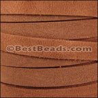 10mm flat SUEDE leather MEDIUM BROWN - meter