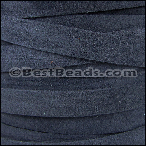 10mm flat SUEDE leather NAVY - meter