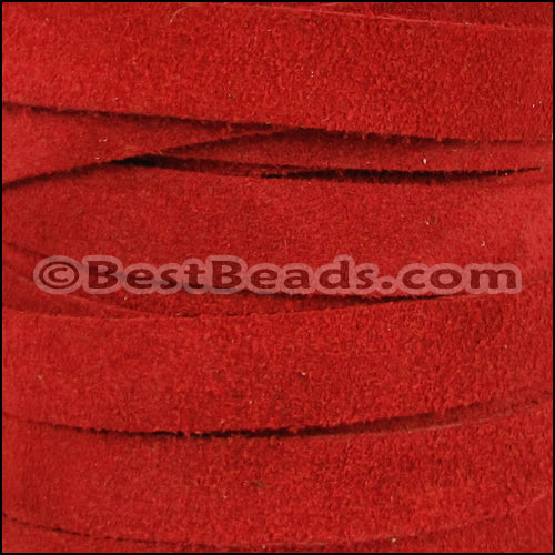 10mm flat SUEDE leather RED - meter