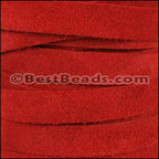 10mm flat SUEDE leather RED - meter