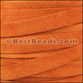 10mm flat SUEDE leather ORANGE - meter