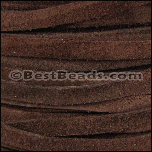 5mm flat SUEDE leather BROWN - meter