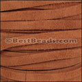 5mm flat SUEDE leather MEDIUM BROWN - meter