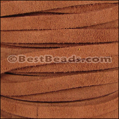 5mm flat SUEDE leather MEDIUM BROWN - meter