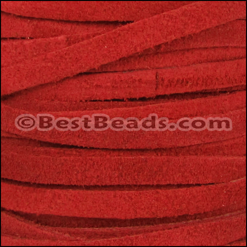 5mm flat SUEDE leather RED - meter
