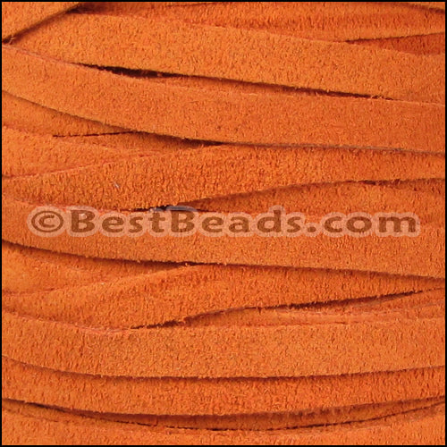 5mm flat SUEDE leather ORANGE - meter