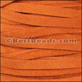5mm flat SUEDE leather ORANGE - meter