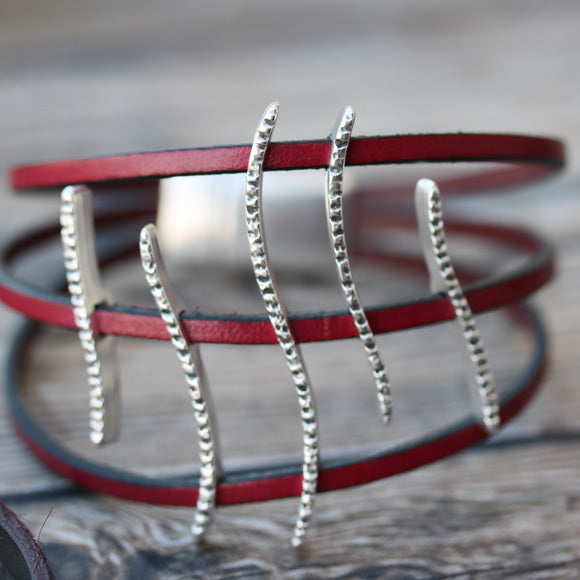3mm flat TRIPLE SQUIGGLE slider ANTIQUE SILVER - 10 pcs