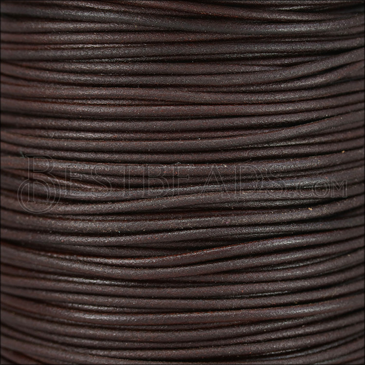 3mm Round Italian Leather BROWN - 10m SPOOL