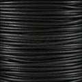 4mm Round Italian Leather BLACK - 10m SPOOL