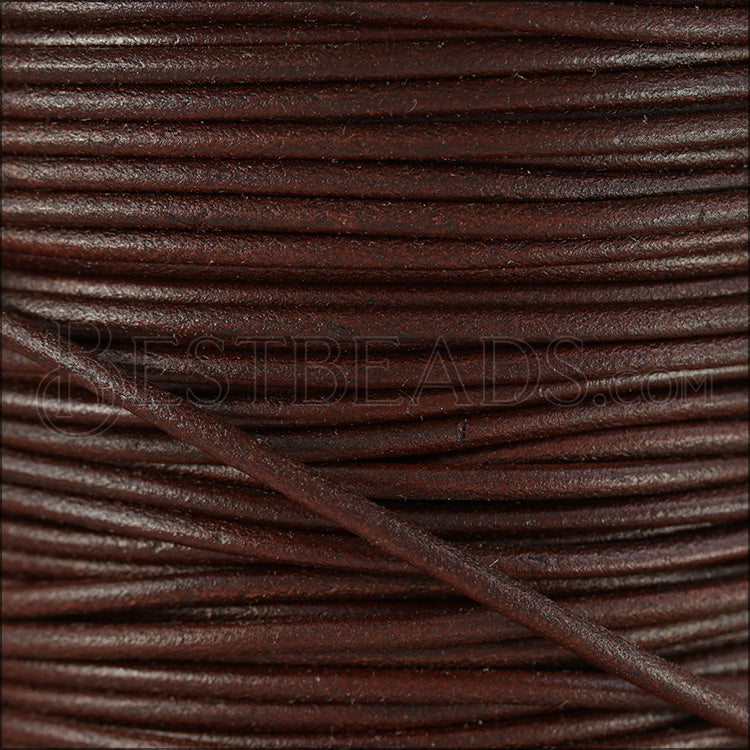 4mm Round Italian Leather WHISKEY - 10m SPOOL