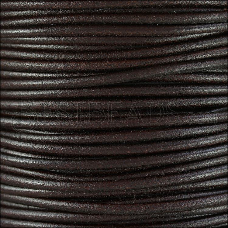 4mm Round Italian Leather BROWN - 10m SPOOL