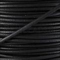 5mm Round Italian Leather BLACK - 10m SPOOL