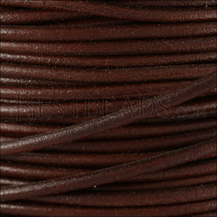 5mm Round Italian Leather WHISKEY - 10m SPOOL