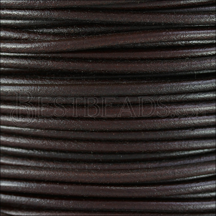 5mm Round Italian Leather BROWN - 10m SPOOL