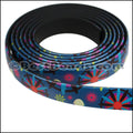 10mm flat FANTASY band TEAL SHAPES - 1 meter