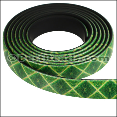 10mm flat FANTASY band GREEN DIAMOND - 1 meter