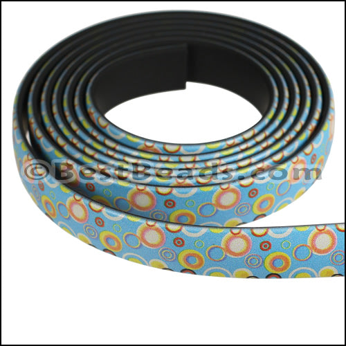 10mm flat FANTASY band SMALL CIRCLES MULTI - 1 meter