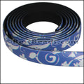 10mm flat FANTASY band BLUE FLORAL SWIRL - 1 meter