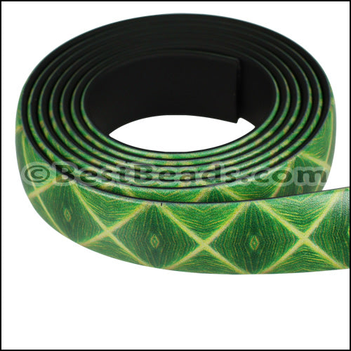 15mm flat FANTASY band GREEN DIAMOND - 1 meter