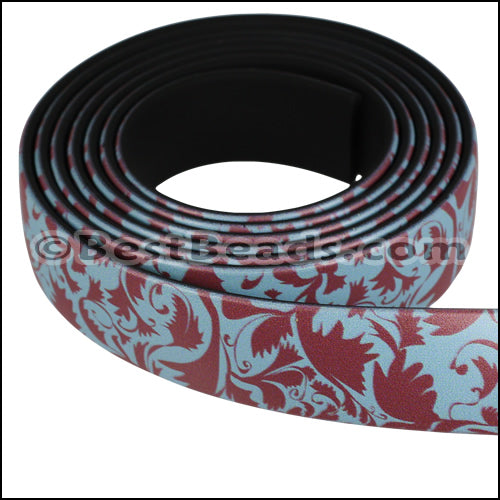 15mm Flat FANTASY band TURQ & BROWN - 1 meter