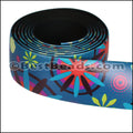 25mm flat FANTASY band TEAL SHAPES - 1 meter