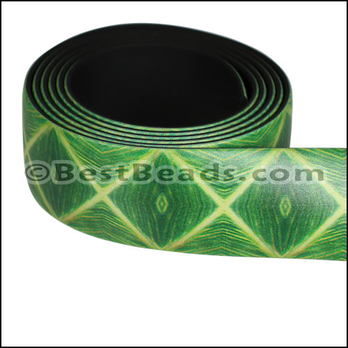 25mm flat FANTASY band GREEN DIAMOND - 1 meter