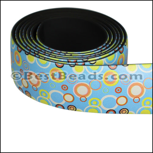 25mm flat FANTASY band SMALL CIRCLES MULTI - 1 meter