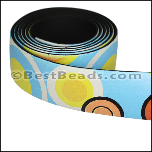 25mm flat FANTASY band LARGE CIRCLES MULTI - 1 meter